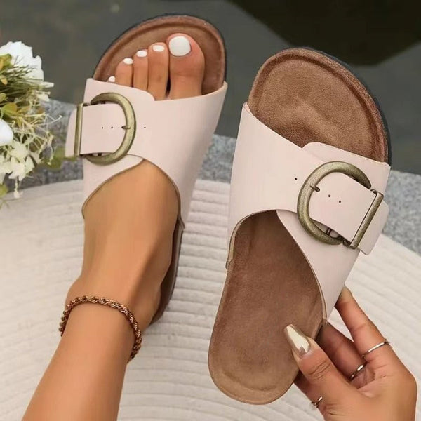 Women Thick-soled Slippers Summer Fashion Belt Buckle Sandals Shoes