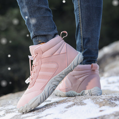 Barfußschuhe Damen Winter Wasserdicht Trailrunning Schuhe Warm Gefütterte Winterschuhe Unisex Outdoor Schneestiefel Rutschfeste Winterstiefel