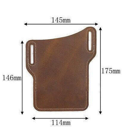 Genuine Leather Waist Bag for Men Belt Bag Packs Cell Phone Purse