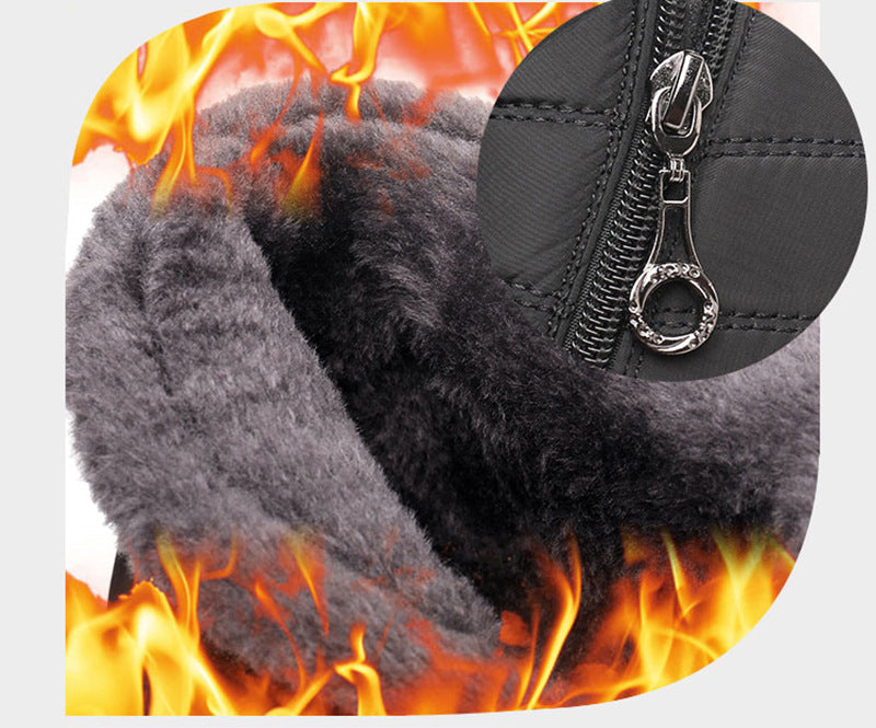 Damen Winter-Schneeschuhe aus dicker, plüschiger, wasserdichter Baumwolle