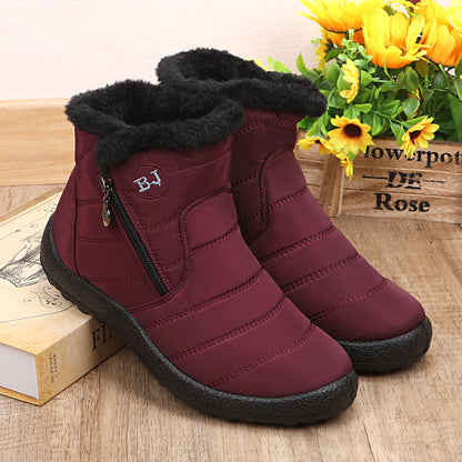 Damen Winter-Schneeschuhe aus dicker, plüschiger, wasserdichter Baumwolle