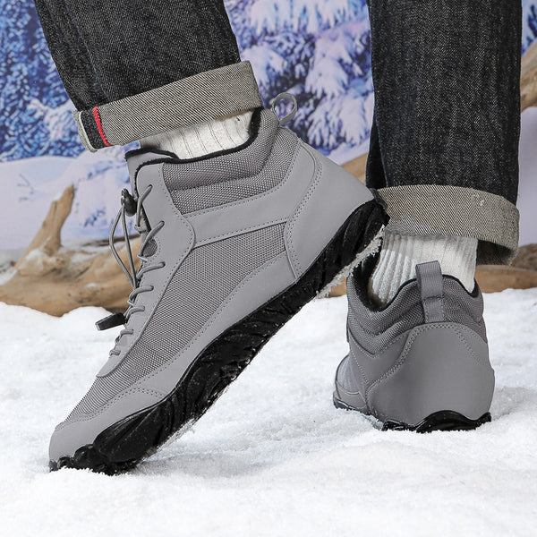 Autumn and Winter Snow Boots Warm Breathable High Top Casual Shoes Non-slip & Waterproof Winter Barefoot Shoe (Unisex)