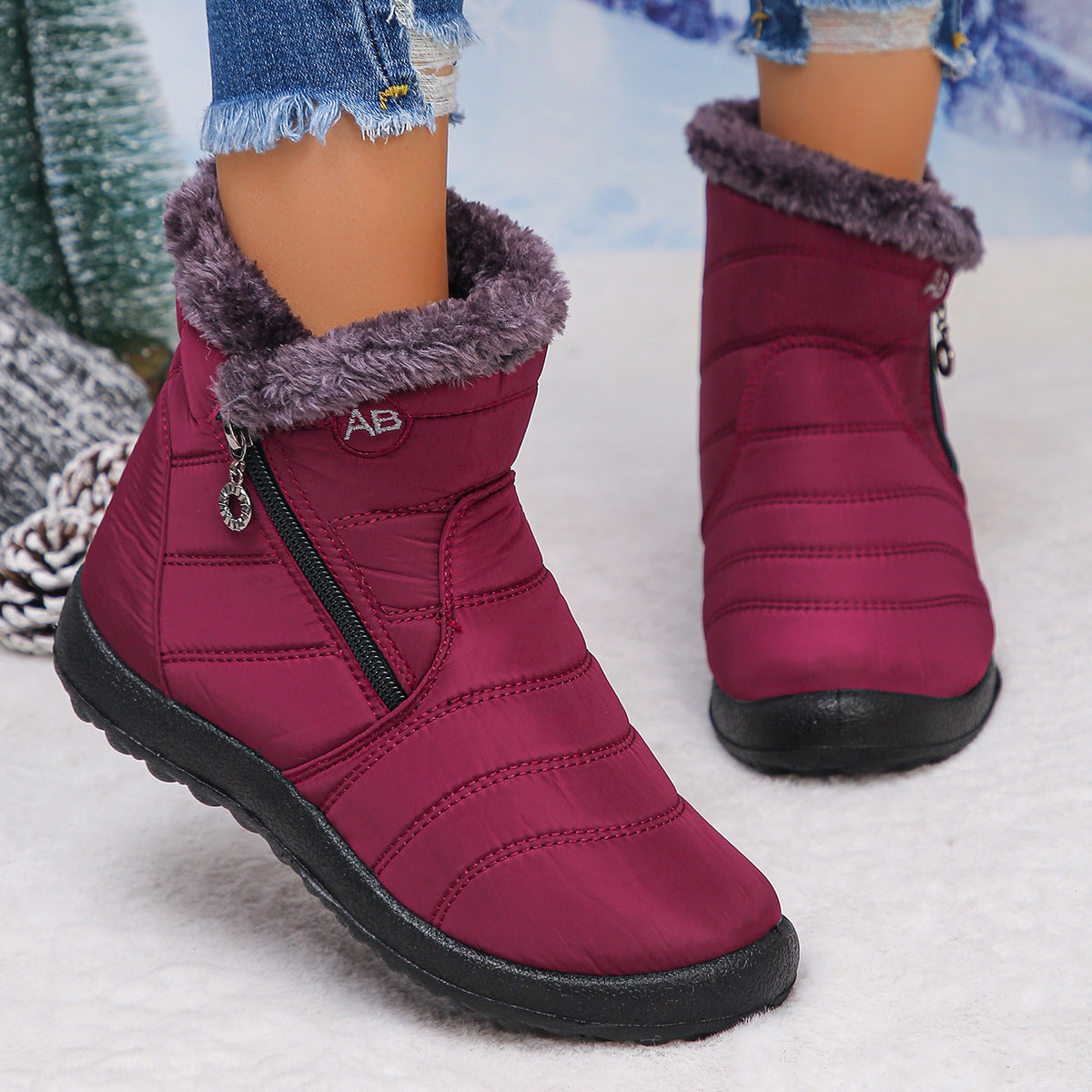Donne inverno stivali da neve stivali corti stivali su stivali da donna all'aperto impermeabili scarpe calde foderate