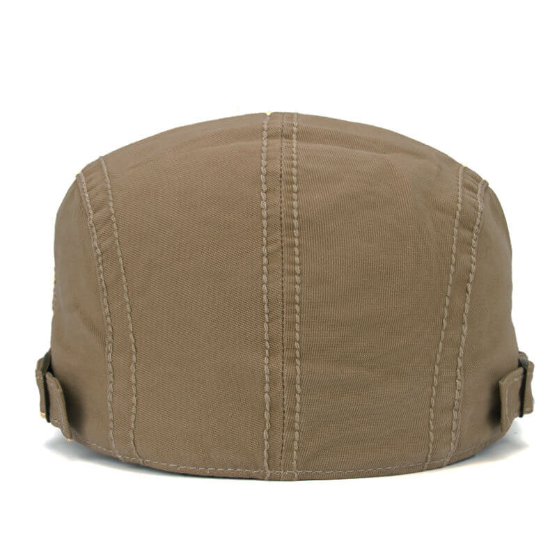 Vintage Casual Flat Hat for Men Embroidery Patchwork Aged Peaked Cap