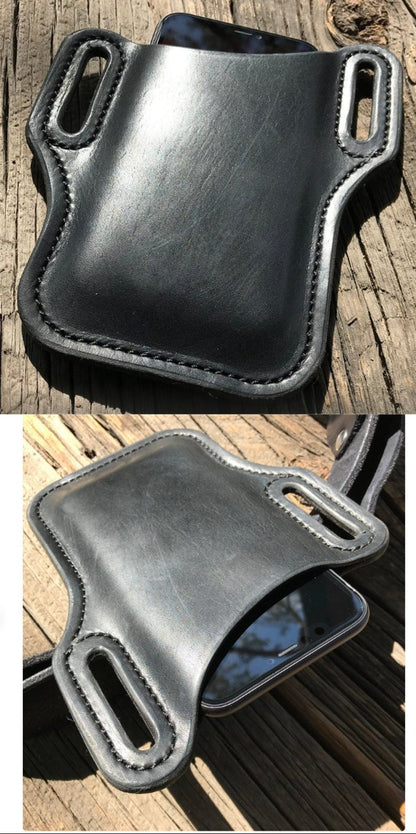 Genuine Leather Waist Bag for Men Belt Bag Packs Cell Phone Purse