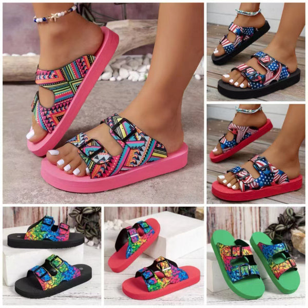 kaegreel belt buckle sandals slippers 31560 red color