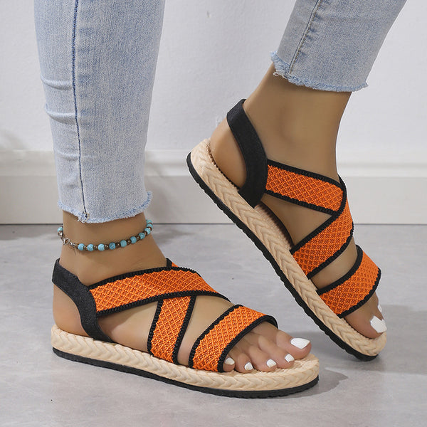 kaegreel elastic band sandals 31561 black orange