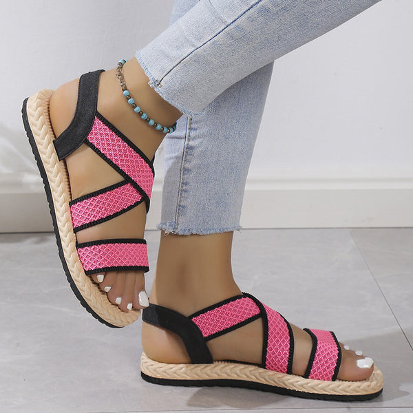 kaegreel elastic band sandals 31561 black pink