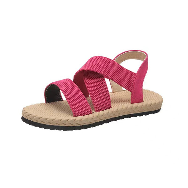kaegreel elastic band sandals 31561 rose red