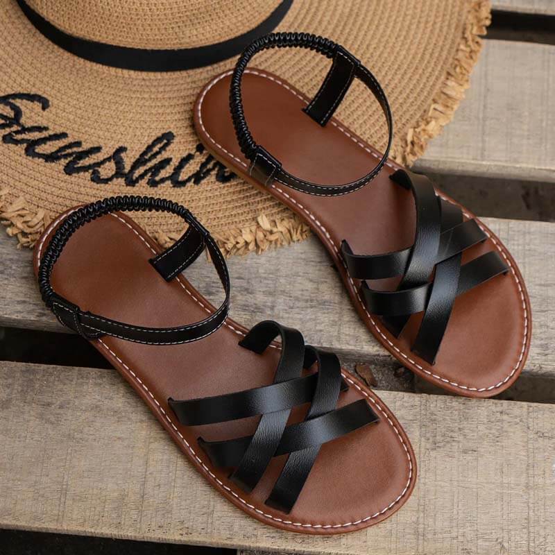 Women Breathable Beach Elastic Cross Strap Outdoor Sandals