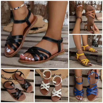Women Breathable Beach Elastic Cross Strap Outdoor Sandals