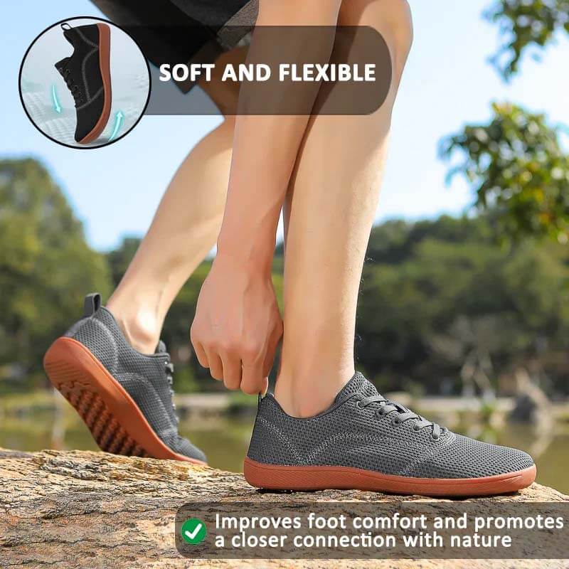 Wide Toe Barefoot Shoes Flying Woven Casual Soft Sole Shoes Walking Hiking Footwear (Unisex)