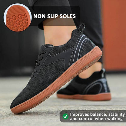 Casual Comfortable Walking Breathable Soft Sole Flying Woven Flat Foot Sports Shoes (Unisex)