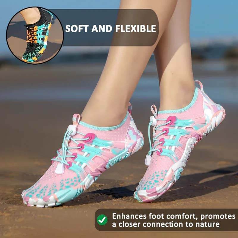 Chaussures à eau boucle réglable respirante à sec rapidement sans glissement de plage d'été marche / baignade / chaussures aux pieds nus extérieurs