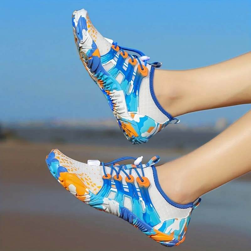 Chaussures à eau boucle réglable respirante à sec rapidement sans glissement de plage d'été marche / baignade / chaussures aux pieds nus extérieurs