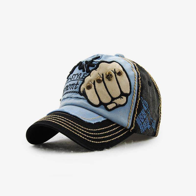 Men's Vintage Adjustable Denim Patch Baseball Cap Outdoor Casual Travel Sun Protection Hat