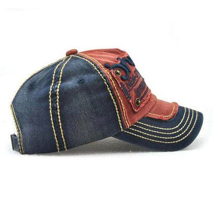 Men's Vintage Adjustable Denim Patch Baseball Cap Outdoor Casual Travel Sun Protection Hat