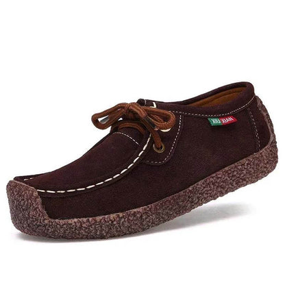 Kaegreel Femme Casual Suede Round Toe Toe Plat Chaussures