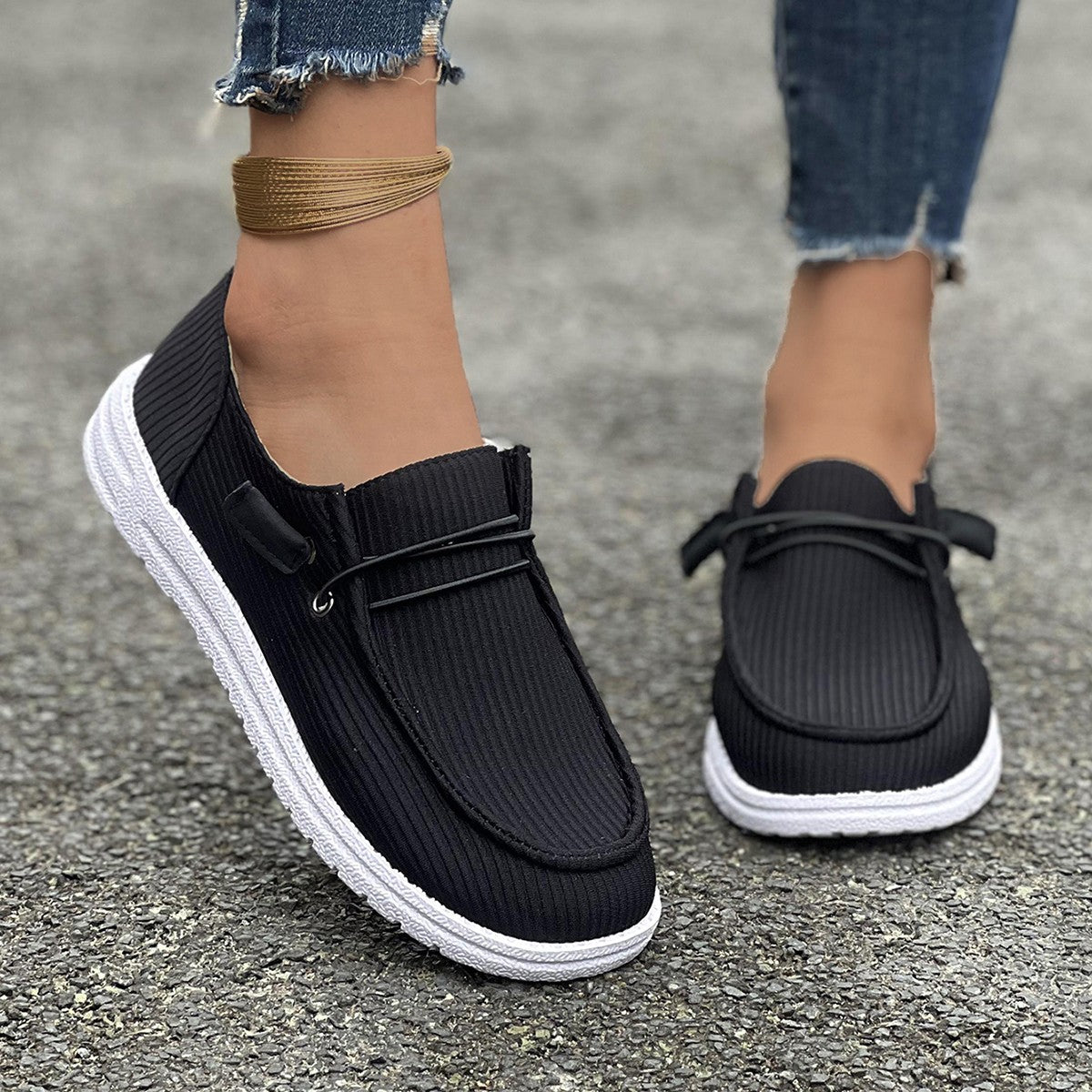 Women Casual Spring Autumn Flat-soled Slip-on Low-top Loafers Shoes
