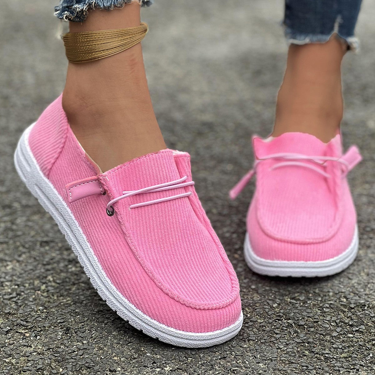 Women Casual Spring Autumn Flat-soled Slip-on Low-top Loafers Shoes