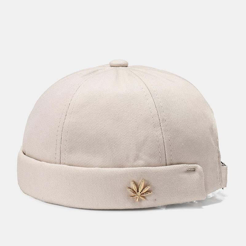 Men & Women Brimless Hats Solid Color Coconut Tree Tag Skull Caps Hip Hop Hat