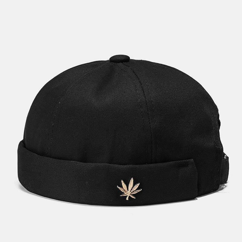 Men & Women Brimless Hats Solid Color Coconut Tree Tag Skull Caps Hip Hop Hat
