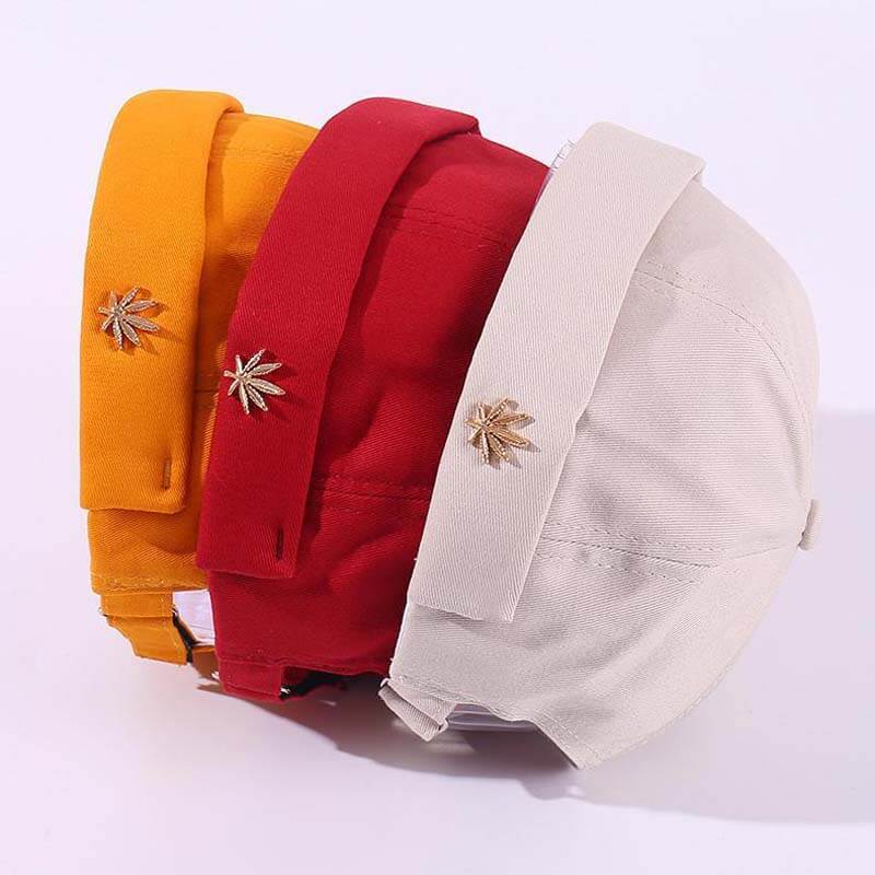 Men & Women Brimless Hats Solid Color Coconut Tree Tag Skull Caps Hip Hop Hat