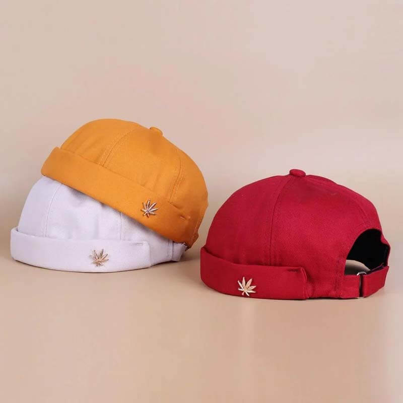 Men & Women Brimless Hats Solid Color Coconut Tree Tag Skull Caps Hip Hop Hat