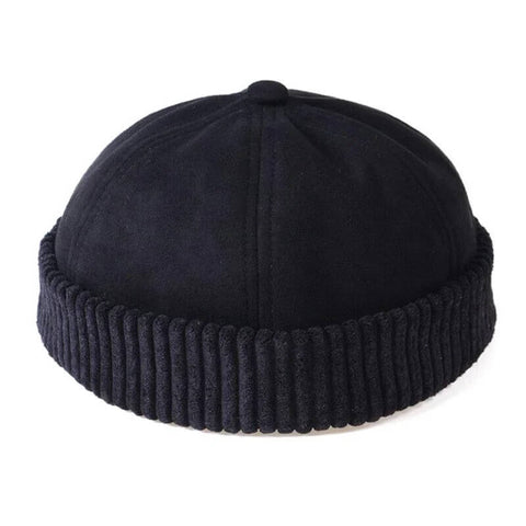 Men & Women Retro Rolled Cuff Brim Hat Skullcap Sailor Cap Worker Hat Adjustable