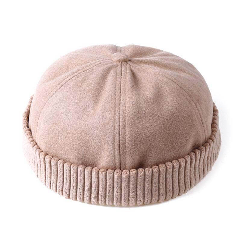 Hombres y mujeres Retro Cuff Rodado Sombrero Skullcap Sailor Cap Hat Hat Ajustable
