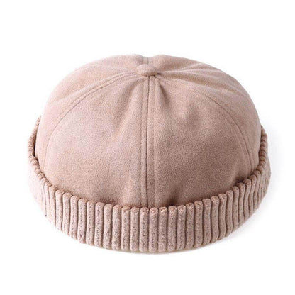 Hombres y mujeres Retro Cuff Rodado Sombrero Skullcap Sailor Cap Hat Hat Ajustable