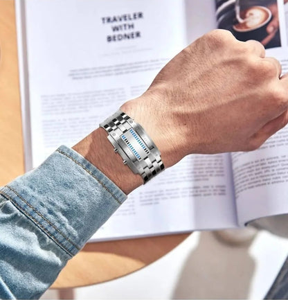 Mode Hommes Regardez l'imperméable lumineuse Date d'affichage Creative LED Full Steel Regarder