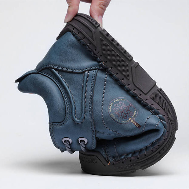 Men Hand Stitching Microfiber Leather Non Slip Soft Ankle Boots