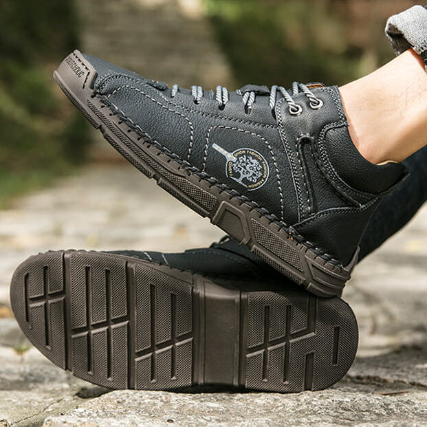 Men Hand Stitching Microfiber Leather Non Slip Soft Ankle Boots