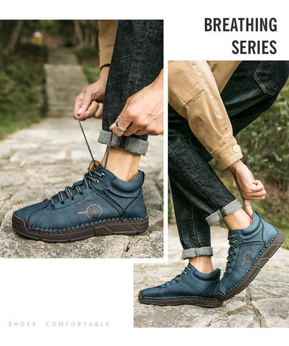 Men Hand Stitching Microfiber Leather Non Slip Soft Ankle Boots