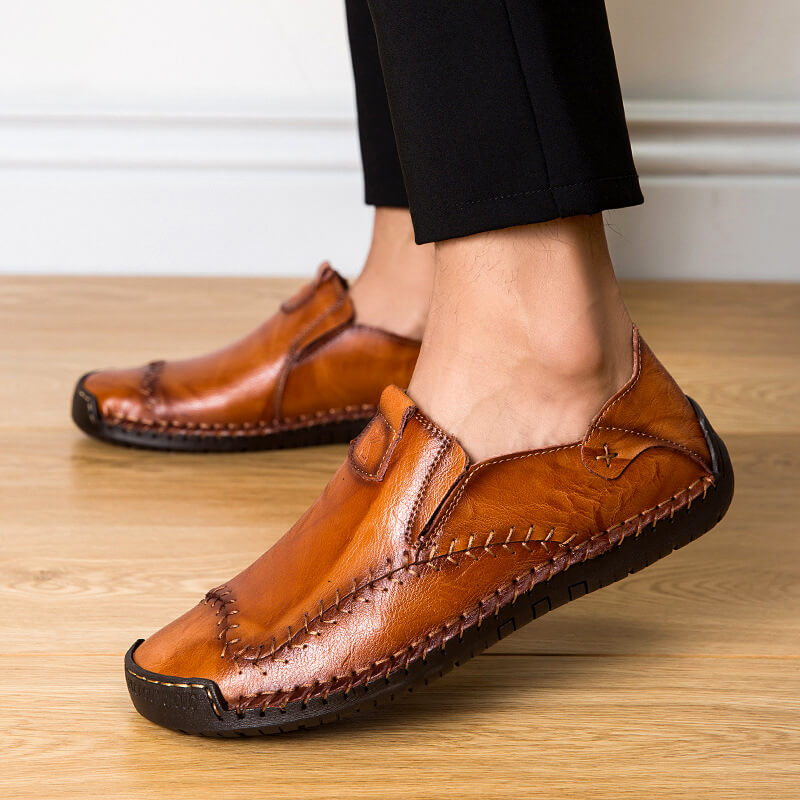 Cuciture da uomo Kaegreel Cuciture antiscivolo di grandi dimensioni Soft Sole Sole Scarpe in pelle casual