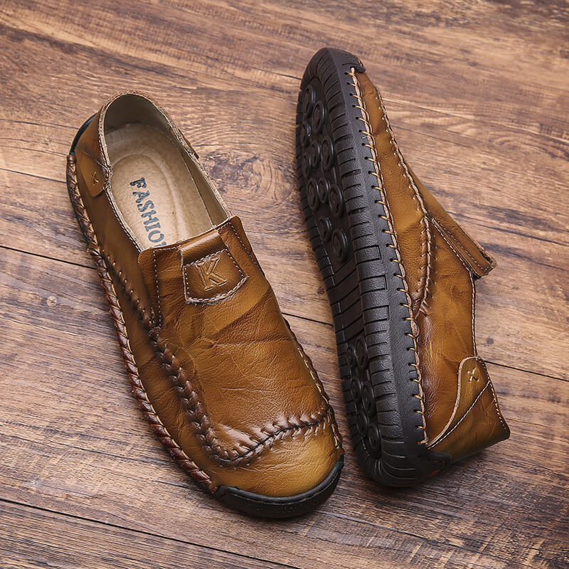 Cuciture da uomo Kaegreel Cuciture antiscivolo di grandi dimensioni Soft Sole Sole Scarpe in pelle casual