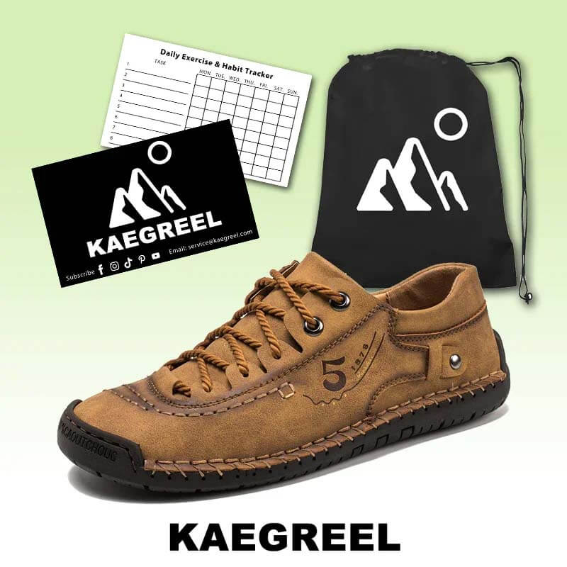 Kaegreel Men's Microfiber Leather Hand Stitching Comfort Soft Casual Sneakers Shoes