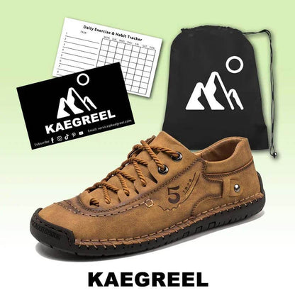 Kaegreel Men's Microfiber Leather Hand Stitching Comfort Soft Casual Sneakers Shoes