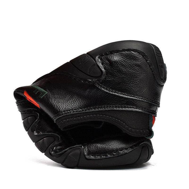 Kaegreel Cuir pour homme Épissements en cuir antidérapant Dentelle élastique Sold Sole Sole Sole Casual Chaussures de conduite