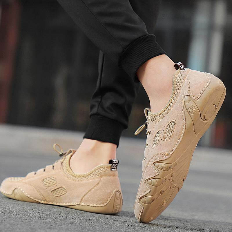 Men Comfortable Handmade Soft Sole Lace Up Leather Loafer Driving Shoes