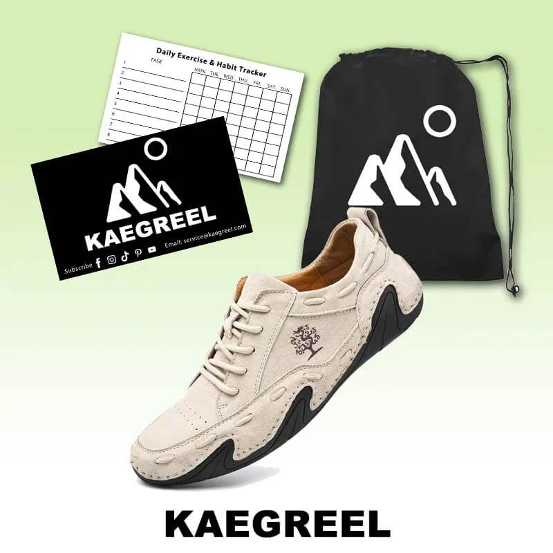 Kaegreel Men's Handmade Leather Breathable Non Slip Soft Sole Casual Driving Shoes