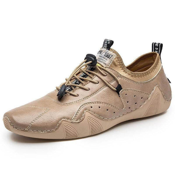 Männer Handstich Microrfiber Leder atmungsaktiv rutschfeste weiche lässige Fahrschuhe