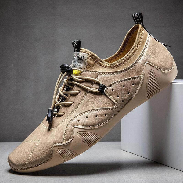 Männer Handstich Microrfiber Leder atmungsaktiv rutschfeste weiche lässige Fahrschuhe