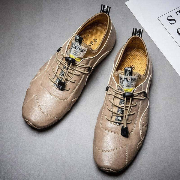 Männer Handstich Microrfiber Leder atmungsaktiv rutschfeste weiche lässige Fahrschuhe