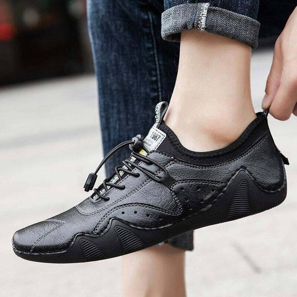 Männer Handstich Microrfiber Leder atmungsaktiv rutschfeste weiche lässige Fahrschuhe