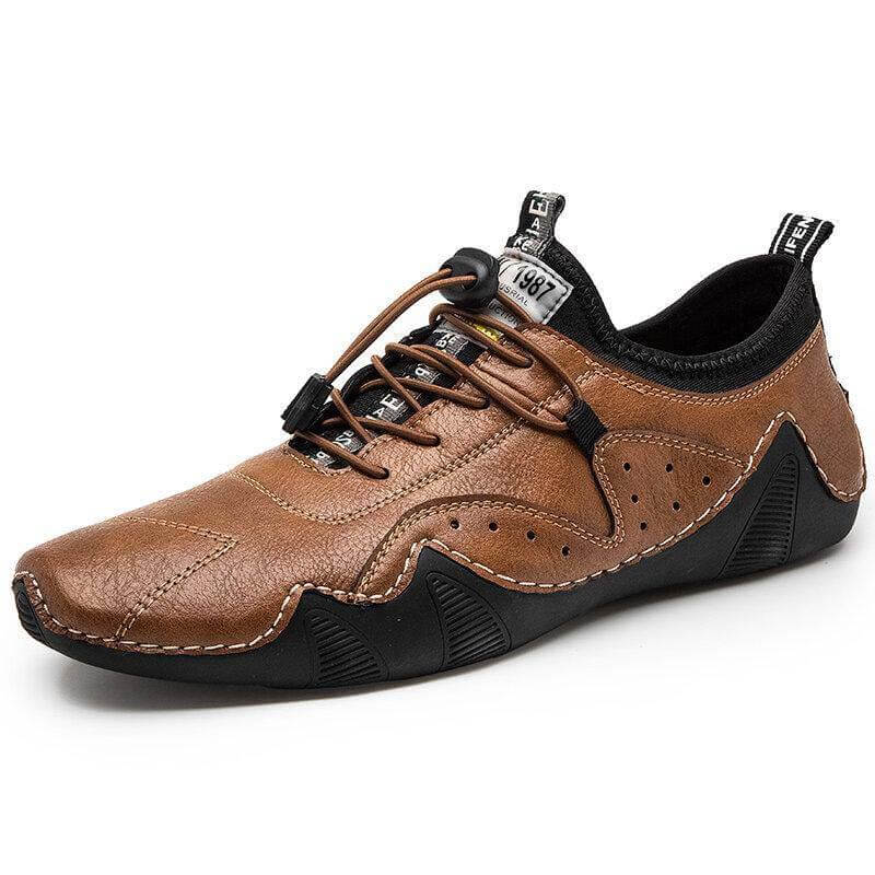 Männer Handstich Microrfiber Leder atmungsaktiv rutschfeste weiche lässige Fahrschuhe