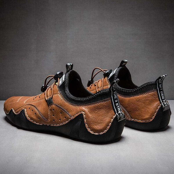 Männer Handstich Microrfiber Leder atmungsaktiv rutschfeste weiche lässige Fahrschuhe