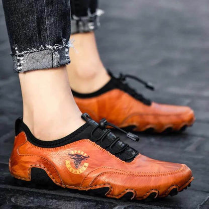 Scarpe da pittura a mano in cuoio in pelle retrò moda da uomo Kaegreel