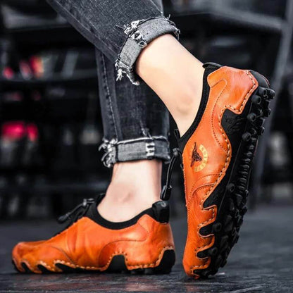 Scarpe da pittura a mano in cuoio in pelle retrò moda da uomo Kaegreel